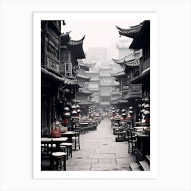 Chongqing, China, Black And White Old Photo 3 Art Print