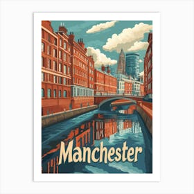 Aihrgdesign A Retro Travel Poster For Manchester 1 Art Print