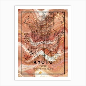 Kyoto Violet Map Art Print