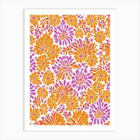 Jacaranda Floral Print Warm Tones2 Flower Art Print