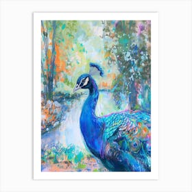 Colourful Peacock Portrait 1 Art Print