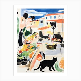 The Food Market In Saint Tropez 3 Illustration Art Print