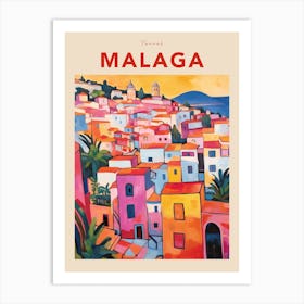 Malaga Spain 2 Fauvist Travel Poster Art Print