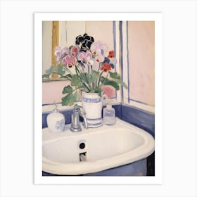 A Vase With Pansy, Flower Bouquet 1 Art Print