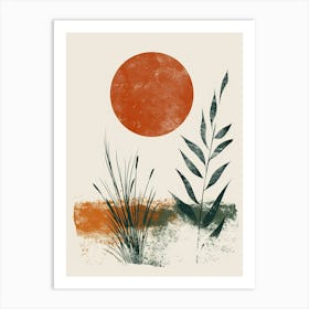 Radiant Echoes In Celestial Time Mid Century Style Art Print