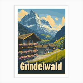 Aihrgdesign A Retro Travel Poster For Grindelwald Featuring A 3887fa3d 9feb 4a51 Bcc3 9d9bd39cfa4c 0 Art Print