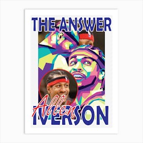 Allen Iverson The Answer Basketball Signature Bootleg Rap Style Art Print