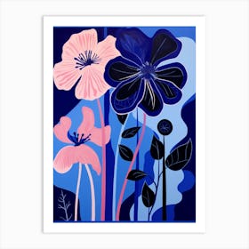 Blue Flower Illustration Amaryllis 1 Art Print