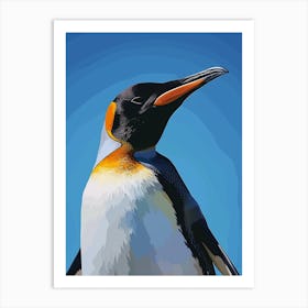 Emperor Penguin Dunedin Taiaroa Head Minimalist Illustration 2 Art Print
