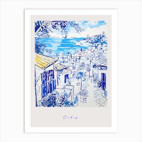 Cadiz Spain 3 Mediterranean Blue Drawing Poster Art Print