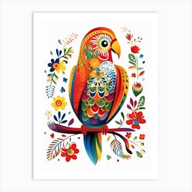 Scandinavian Bird Illustration Budgerigar 2 Art Print