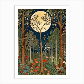 William Morris Moonlight In The Forest 1 Art Print