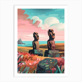 Moai Statues Easter Island Art Print