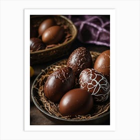 Easter Eggs In Baskets Art Print