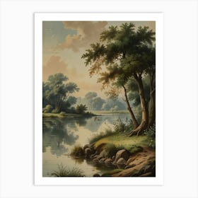 Riverside Landscape Art Print