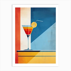 Cocktail Cosmos: Mid-Century Galaxy Art Print