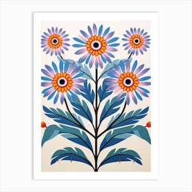 Flower Motif Painting Aster 2 Art Print
