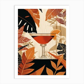 Manhattan Art Deco Inspired Cocktail 1 Art Print