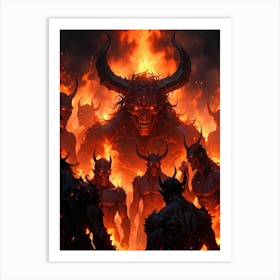 Demons In Flames 1 Art Print