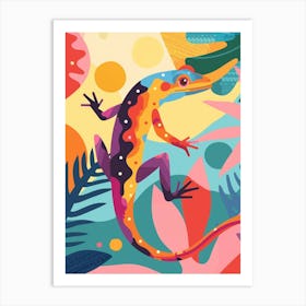 Colourful Rainbow Lizard Modern Abstract Illustration 5 Art Print