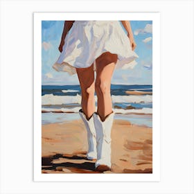 Cowgirl On The Beach 1 Art Print