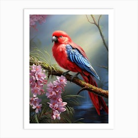 Perched in Paradise: Rosella Jungle Bird Art Art Print