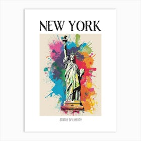 Statue Of Liberty New York Colourful Silkscreen Illustration 3 Poster Art Print