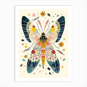 Colourful Insect Illustration Lacewing 1 Art Print