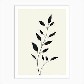 Black And White Leaf 2 Art Print