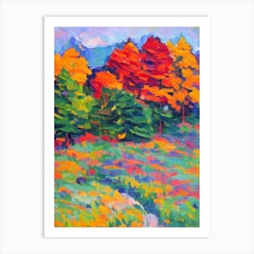Norway Spruce tree Abstract Block Colour Art Print