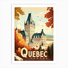 Quebec, Canada Vintage Travel poster Art Print