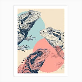 Gamas Tegus Uromastyx Abstract Modern Illustration 3 Art Print