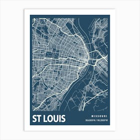 St Louis Blueprint City Map 1 Art Print