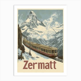 Aihrgdesign A Classic 1960s Travel Poster For Zermatt Showcas 5c0d7527 C13d 4715 Af1f Ac6dd89bae01 0 Art Print