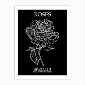 Roses Sketch 3 Poster Inverted Art Print
