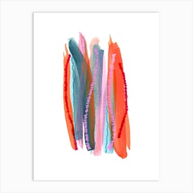 Blue Streak Three - White Background Art Print