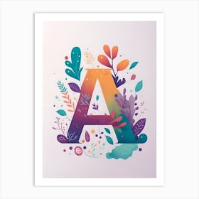 Colorful Letter A Illustration 14 Art Print