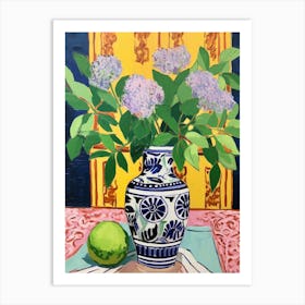 Flowers In A Vase Still Life Painting Lilac 3 Art Print