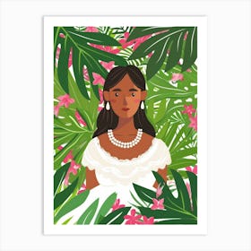 Hawaiian Girl In The Jungle Art Print