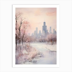 Dreamy Winter Painting Chicago Usa 1 Art Print