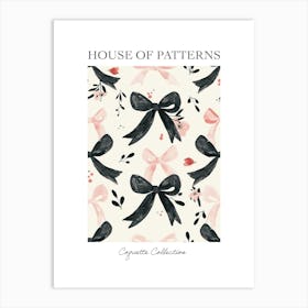 Pink And Black Bows 3 Pattern Poster Art Print