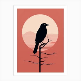 Minimalist Raven 3 Illustration Art Print