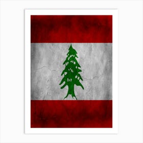 Lebanon Flag Texture Art Print