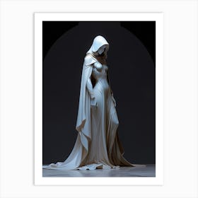 Woman In A Cloak Art Print