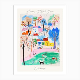 Poster Of Canberra, Dreamy Storybook Illustration 3 Art Print