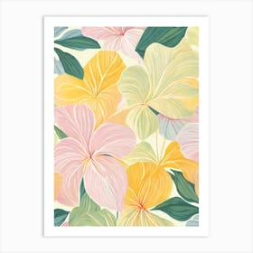 Anthurium Pastel Floral 3 Flower Art Print