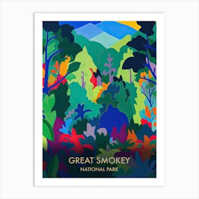 Great Smokey National Park Travel Poster Matisse Style 5 Art Print