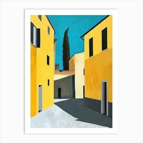 Yellow Street, Italy Art Print