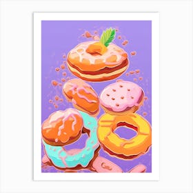 Colourful Donuts Illustration 0 Art Print