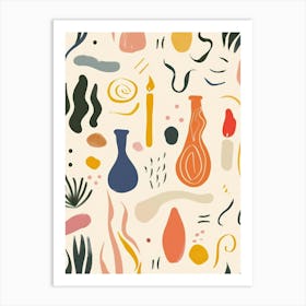 Cute Abstract Objects Collection 6 Art Print